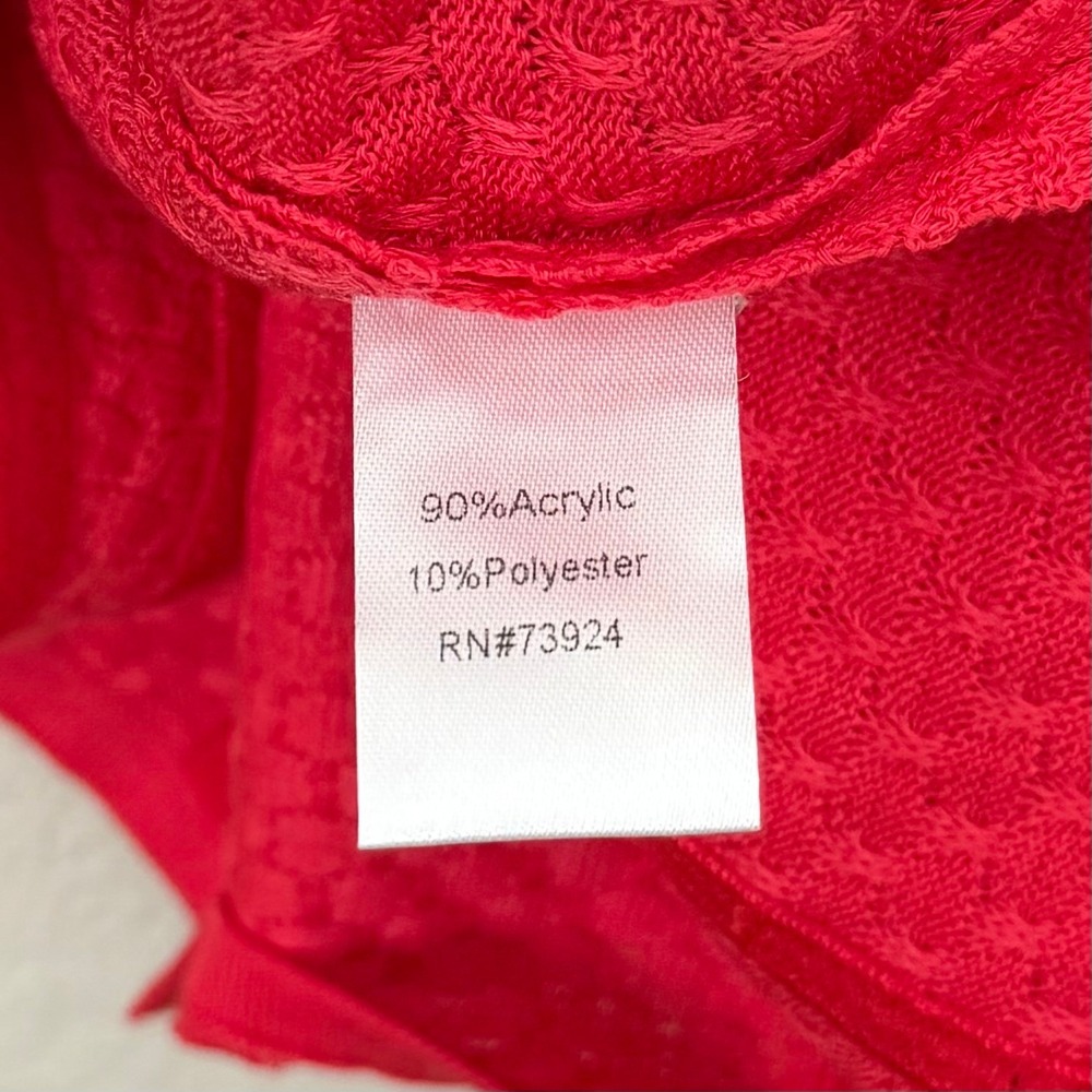 Misook Cardigan Sweater Womens 3X Coral Textured Knit Open Front 3/4 Sleeve - Picture 11 of 12